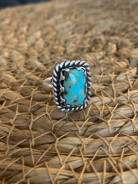 Adjustable .950 Turquoise Ring