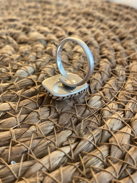 Adjustable .950 Turquoise Ring