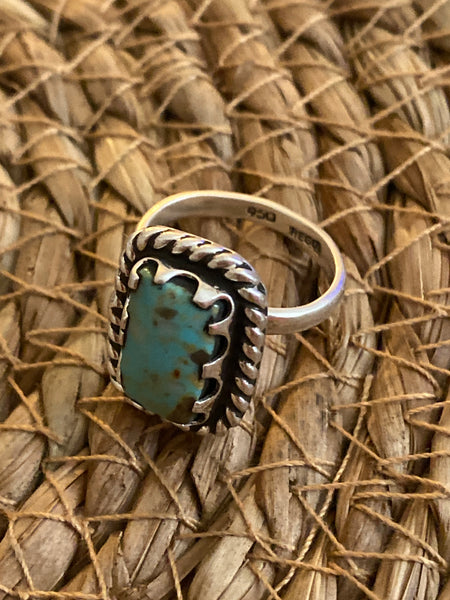 Adjustable .950 Turquoise Ring