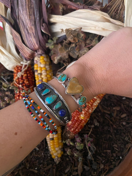 Turquoise and Lapis Cuff