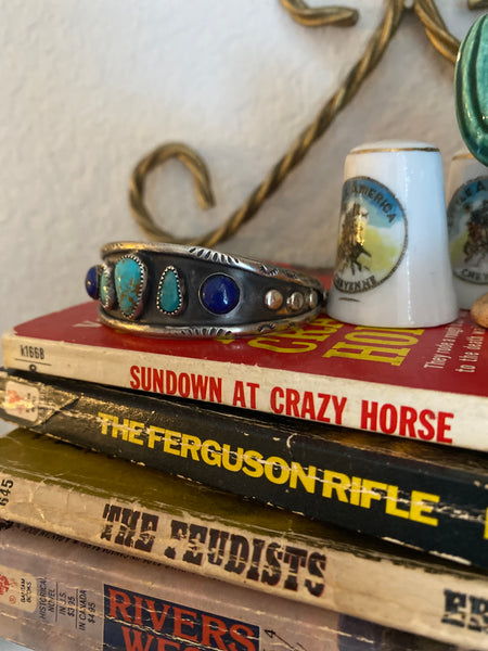 Turquoise and Lapis Cuff