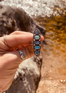 Australian Opal and Turquoise Ring