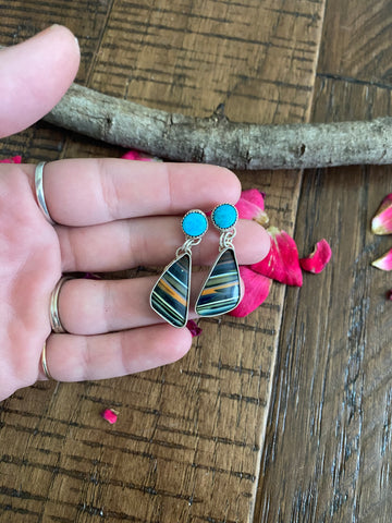 Surfite and Turquoise Earrings