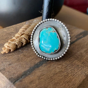 Round Turquoise Statement Ring